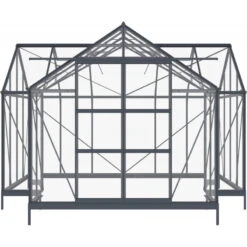 Serre De Jardin Orangerie B 12m² Anthracite En Verre Trempé 4mm + Embase Green Protect -Jardin Serre Boutique serre de jardin orangerie b 12m anthracite en verre trempe 4mm embase green protect 5