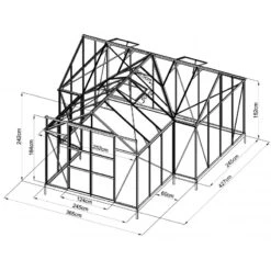 Serre De Jardin Orangerie C 13,5m² Anthracite En Verre Trempé 4mm + Embase Green Protect -Jardin Serre Boutique serre de jardin orangerie c 135m anthracite en verre trempe 4mm embase green protect 1