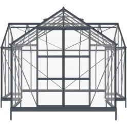 Serre De Jardin Orangerie C 13,5m² Anthracite En Verre Trempé 4mm + Embase Green Protect -Jardin Serre Boutique serre de jardin orangerie c 135m anthracite en verre trempe 4mm embase green protect 4