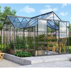 Serre De Jardin Orangerie Sirius 13m² En Aluminium Noir Et Vitrage En Verre - Vitavia -Jardin Serre Boutique serre de jardin orangerie sirius 13m en aluminium noir et vitrage en verre vitavia 1