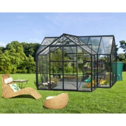 Serre De Jardin Orangerie Sirius 13m² En Aluminium Noir Et Vitrage En Verre - Vitavia -Jardin Serre Boutique serre de jardin orangerie sirius 13m en aluminium noir et vitrage en verre vitavia 4