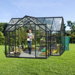 Serre De Jardin Orangerie Sirius 13m² En Aluminium Noir Et Vitrage En Verre - Vitavia -Jardin Serre Boutique serre de jardin orangerie sirius 13m en aluminium noir et vitrage en verre vitavia 5