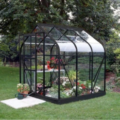 Serre De Jardin Orion 3,8m² En Aluminium Noir Et Verre De Sécurité 3mm - Vitavia -Jardin Serre Boutique serre de jardin orion 38m en aluminium noir et verre de securite 3mm vitavia 1