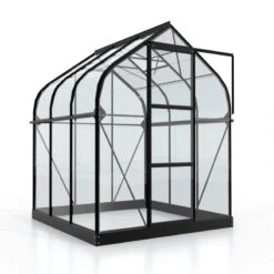 Serre De Jardin Orion 3,8m² En Aluminium Noir Et Verre De Sécurité 3mm - Vitavia -Jardin Serre Boutique serre de jardin orion 38m en aluminium noir et verre de securite 3mm vitavia 3