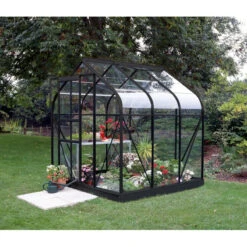 Serre De Jardin Orion 3,8m² En Aluminium Noir Et Verre De Sécurité 3mm - Vitavia -Jardin Serre Boutique serre de jardin orion 38m en aluminium noir et verre de securite 3mm vitavia 5