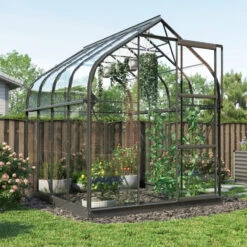 Serre De Jardin Orion 5m² En Aluminium Noir Et Verre De Sécurité 3mm - Vitavia -Jardin Serre Boutique serre de jardin orion 5m en aluminium noir et verre de securite 3mm vitavia 1