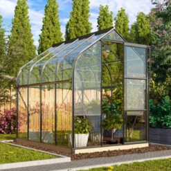 Serre De Jardin Orion 5m² En Aluminium Noir Et Verre De Sécurité 3mm - Vitavia -Jardin Serre Boutique serre de jardin orion 5m en aluminium noir et verre de securite 3mm vitavia 2