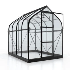 Serre De Jardin Orion 5m² En Aluminium Noir Et Verre De Sécurité 3mm - Vitavia -Jardin Serre Boutique serre de jardin orion 5m en aluminium noir et verre de securite 3mm vitavia 3