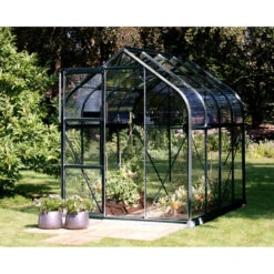Serre De Jardin Orion 5m² En Aluminium Noir Et Verre De Sécurité 3mm - Vitavia -Jardin Serre Boutique serre de jardin orion 5m en aluminium noir et verre de securite 3mm vitavia 4