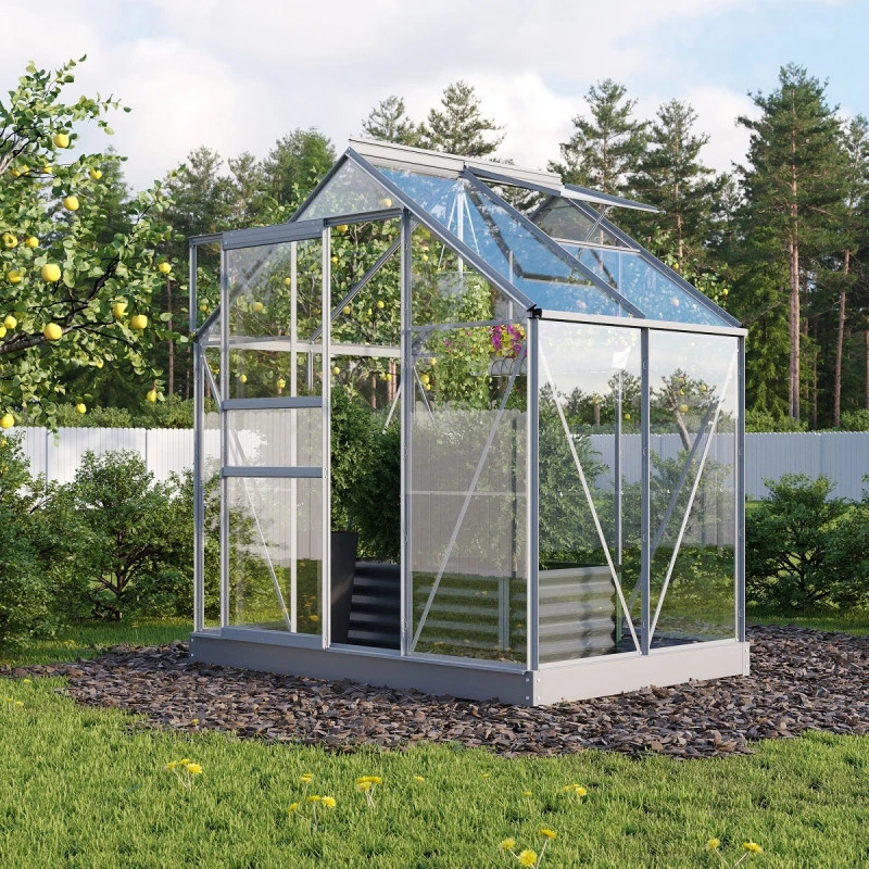 Serre De Jardin Planet 2,5m² En Aluminium Anodisé Et Verre De Sécurité 3mm - Vitavia 3 Serre De Jardin Planet 2,5m² En Aluminium Anodisé Et Verre De Sécurité 3mm - Vitavia