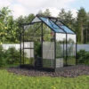 Serre De Jardin Planet 2,5m² En Aluminium Noir Et Verre De Sécurité 3mm - Vitavia -Jardin Serre Boutique serre de jardin planet 25m en aluminium noir et verre de securite 3mm vitavia