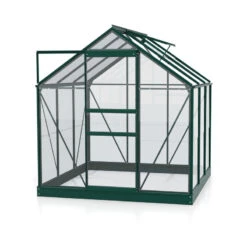 Serre De Jardin Planet 3,8m² En Aluminium émeraude Et Verre De Sécurité 3mm - Vitavia -Jardin Serre Boutique serre de jardin planet 38m en aluminium emeraude et verre de securite 3mm vitavia 1