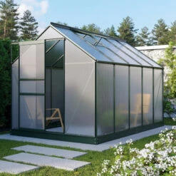 Serre De Jardin Planet 6,2m² En Aluminium émeraude Et Polycarbonate 6mm - Vitavia -Jardin Serre Boutique serre de jardin planet 62m en aluminium emeraude et polycarbonate 6mm vitavia 1