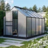 Serre De Jardin Planet 6,2m² En Aluminium Noir Et Polycarbonate 6mm - Vitavia -Jardin Serre Boutique serre de jardin planet 62m en aluminium noir et polycarbonate 6mm vitavia