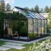 Serre De Jardin Planet 6,2m² En Aluminium Noir Et Verre De Sécurité 3mm - Vitavia -Jardin Serre Boutique serre de jardin planet 62m en aluminium noir et verre de securite 3mm vitavia