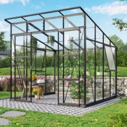 Serre De Jardin Playa 7,6m² En Aluminium Noir Et Vitrage Combiné - Vitavia