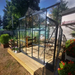 Serre De Jardin Prima 7,42m² En Aluminium Anthracite Et Verre Trempé 4mm - Green Protect -Jardin Serre Boutique serre de jardin prima 742m en aluminium anthracite et verre trempe 4mm green protect 14
