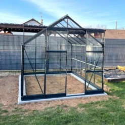 Serre De Jardin Prima 7,42m² En Aluminium Anthracite Et Verre Trempé 4mm - Green Protect -Jardin Serre Boutique serre de jardin prima 742m en aluminium anthracite et verre trempe 4mm green protect 2