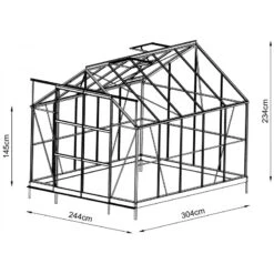 Serre De Jardin Prima 7,42m² En Aluminium Anthracite Et Verre Trempé 4mm - Green Protect -Jardin Serre Boutique serre de jardin prima 742m en aluminium anthracite et verre trempe 4mm green protect 6