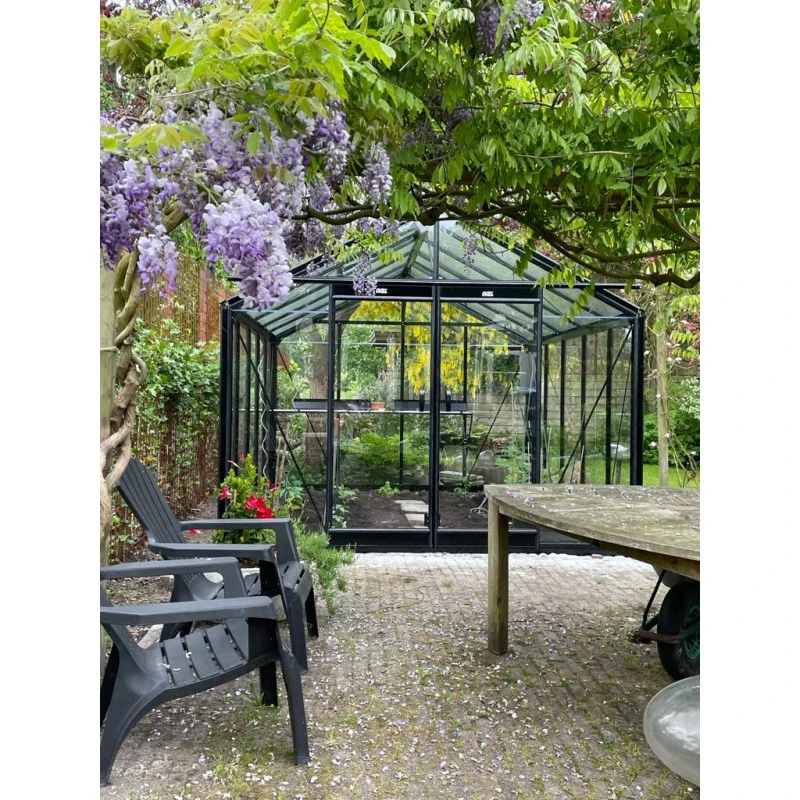 Serre De Jardin R305 BLACKLINE 11,35m² En Aluminium Laqué RAL 9005 Noir Et Verre Trempé – ACD 3 Serre De Jardin R305 BLACKLINE 11,35m² En Aluminium Laqué RAL 9005 Noir Et Verre Trempé – ACD