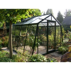 Serre De Jardin S104 BLACKLINE 9,12m² En Aluminium Laqué Noir RAL 9005 Et Verre Trempé – ACD