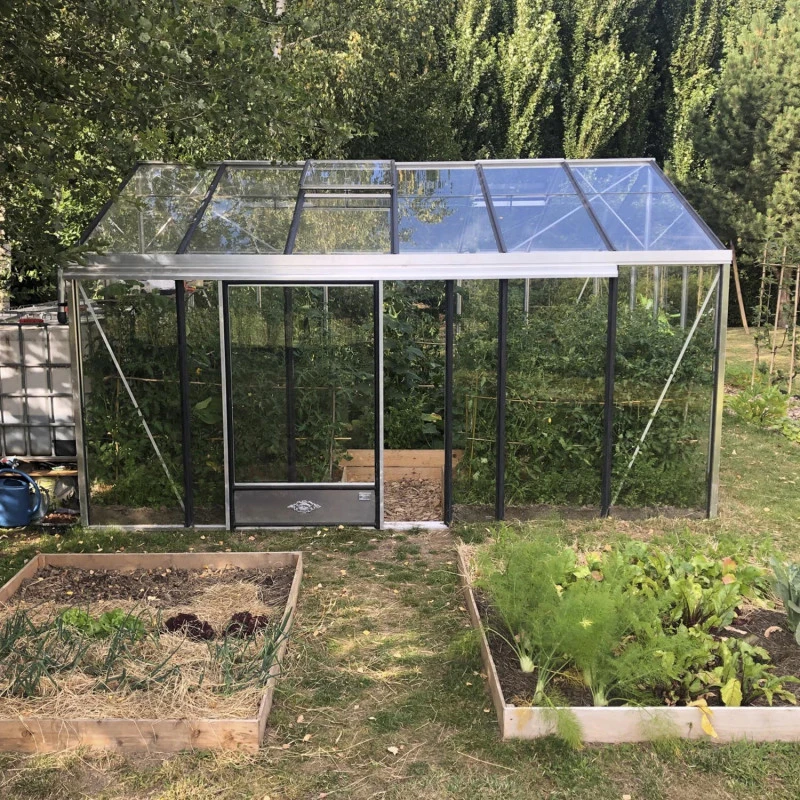Serre De Jardin SUPRA 17,40m² En Aluminium Naturel Et Verre Trempé 4mm + Embase Incluse - Lams 4 Serre De Jardin SUPRA 17,40m² En Aluminium Naturel Et Verre Trempé 4mm + Embase Incluse - Lams – Image 2