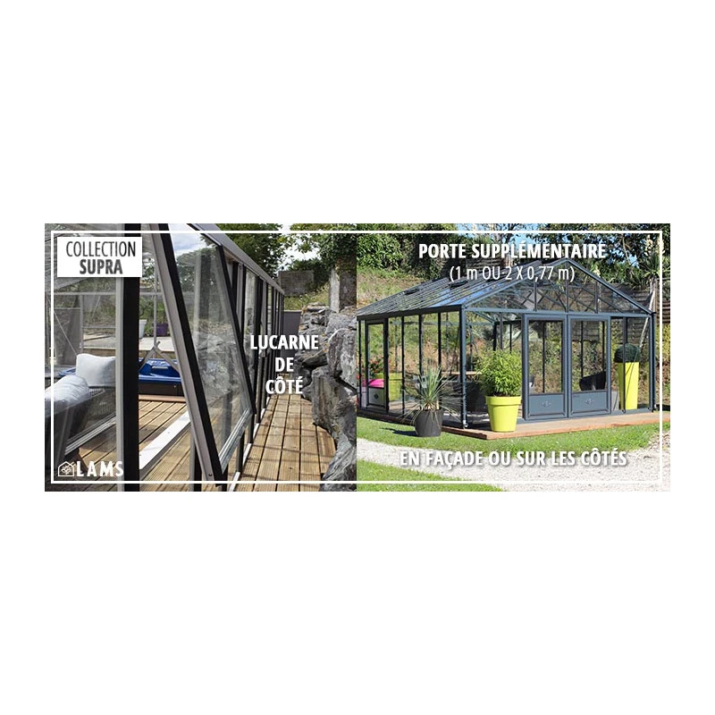 Serre De Jardin SUPRA 19m² En Aluminium Naturel Et Verre Trempé 4mm + Embase Incluse - Lams 16 Serre De Jardin SUPRA 19m² En Aluminium Naturel Et Verre Trempé 4mm + Embase Incluse - Lams – Image 14
