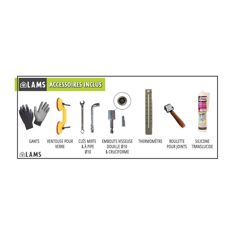 Serre De Jardin SUPRA 19m² En Aluminium Naturel Et Verre Trempé 4mm + Embase Incluse - Lams 11 Serre De Jardin SUPRA 19m² En Aluminium Naturel Et Verre Trempé 4mm + Embase Incluse - Lams – Image 9