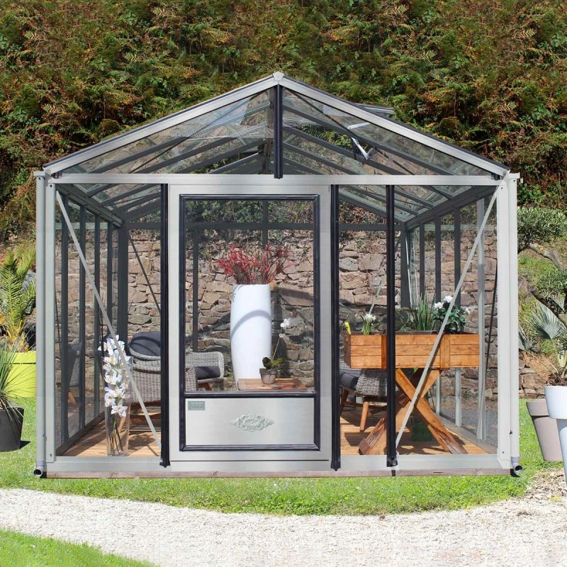 Serre De Jardin SUPRA 19m² En Aluminium Naturel Et Verre Trempé 4mm + Embase Incluse - Lams 3 Serre De Jardin SUPRA 19m² En Aluminium Naturel Et Verre Trempé 4mm + Embase Incluse - Lams