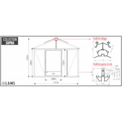 Serre De Jardin SUPRA 21,30m² En Aluminium Naturel Et Verre Trempé 4mm + Embase Incluse - Lams -Jardin Serre Boutique serre de jardin supra 2130m en aluminium naturel et verre trempe 4mm embase incluse lams 15