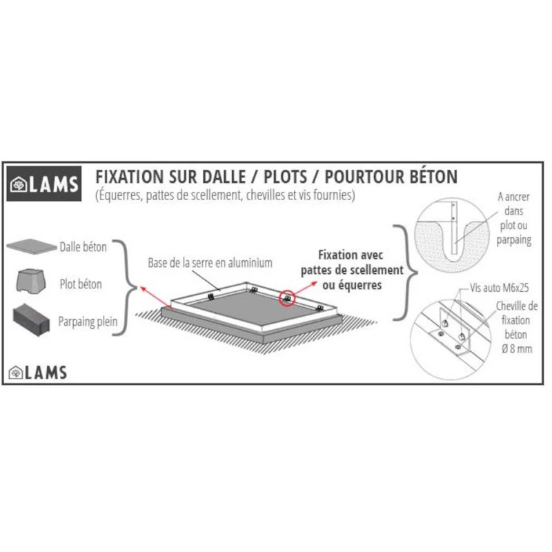 Serre De Jardin SUPRA 23,70m² En Aluminium Naturel Et Verre Trempé 4mm + Embase Incluse - Lams 14 Serre De Jardin SUPRA 23,70m² En Aluminium Naturel Et Verre Trempé 4mm + Embase Incluse - Lams – Image 12