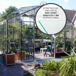 Serre De Jardin SUPRA 25,80m² En Aluminium Naturel Et Verre Trempé 4mm + Embase Incluse - Lams -Jardin Serre Boutique serre de jardin supra 2580m en aluminium naturel et verre trempe 4mm embase incluse lams 1