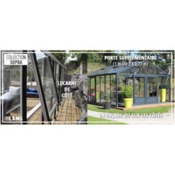 Serre De Jardin SUPRA 26,10m² En Aluminium Naturel Et Verre Trempé 4mm + Embase Incluse - Lams -Jardin Serre Boutique serre de jardin supra 2610m en aluminium naturel et verre trempe 4mm embase incluse lams 10