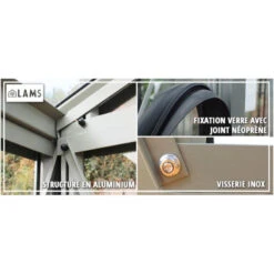 Serre De Jardin SUPRA 26,10m² En Aluminium Naturel Et Verre Trempé 4mm + Embase Incluse - Lams -Jardin Serre Boutique serre de jardin supra 2610m en aluminium naturel et verre trempe 4mm embase incluse lams 12