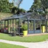 Serre De Jardin SUPRA 27,80m² En Aluminium Naturel Et Verre Trempé 4mm + Embase Incluse - Lams -Jardin Serre Boutique serre de jardin supra 2780m en aluminium naturel et verre trempe 4mm embase incluse lams