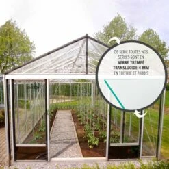 Serre De Jardin SUPRA 28,60m² En Aluminium Naturel Et Verre Trempé 4mm + Embase Incluse - Lams -Jardin Serre Boutique serre de jardin supra 2860m en aluminium naturel et verre trempe 4mm embase incluse lams 1