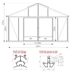 Serre De Jardin SUPRA 31,20m² En Aluminium Naturel Et Verre Trempé 4mm + Embase Incluse - Lams -Jardin Serre Boutique serre de jardin supra 3120m en aluminium naturel et verre trempe 4mm embase incluse lams 2