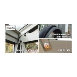 Serre De Jardin SUPRA 31,50m² En Aluminium Naturel Et Verre Trempé 4mm + Embase Incluse - Lams -Jardin Serre Boutique serre de jardin supra 3150m en aluminium naturel et verre trempe 4mm embase incluse lams 16