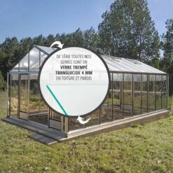 Serre De Jardin SUPRA 34,70m² En Aluminium Naturel Et Verre Trempé 4mm + Embase Incluse - Lams -Jardin Serre Boutique serre de jardin supra 3470m en aluminium naturel et verre trempe 4mm embase incluse lams 1