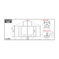 Serre De Jardin SUPRA 34,70m² En Aluminium Naturel Et Verre Trempé 4mm + Embase Incluse - Lams -Jardin Serre Boutique serre de jardin supra 3470m en aluminium naturel et verre trempe 4mm embase incluse lams 3