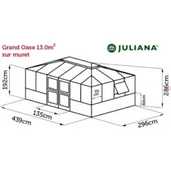 Serre De Jardin Sur Muret 13m² Anthracite En Verre Trempé Grand Oase - Juliana -Jardin Serre Boutique serre de jardin sur muret 13m anthracite en verre trempe grand oase juliana 13