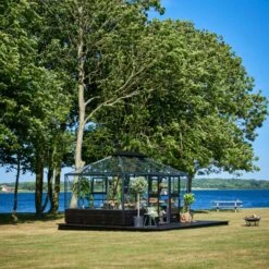 Serre De Jardin Sur Muret 13m² Anthracite En Verre Trempé Grand Oase - Juliana -Jardin Serre Boutique serre de jardin sur muret 13m anthracite en verre trempe grand oase juliana 2