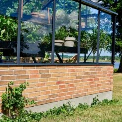Serre De Jardin à Poser Sur Muret 13m² Anthracite En Verre Trempé Premium - Juliana -Jardin Serre Boutique serre de jardin sur muret 13m anthracite en verre trempe premium juliana 3