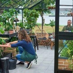 Serre De Jardin à Poser Sur Muret 13m² Anthracite En Verre Trempé Premium - Juliana -Jardin Serre Boutique serre de jardin sur muret 13m anthracite en verre trempe premium juliana 8