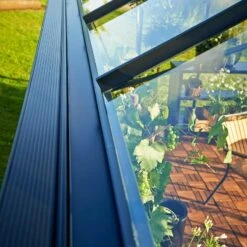 Serre De Jardin Sur Muret 18,8m² Anthracite En Verre Trempé Grand Oase - Juliana -Jardin Serre Boutique serre de jardin sur muret 188m anthracite en verre trempe grand oase juliana 13