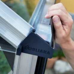 Serre De Jardin Sur Muret 18,8m² Anthracite En Verre Trempé Grand Oase - Juliana -Jardin Serre Boutique serre de jardin sur muret 188m anthracite en verre trempe grand oase juliana 8