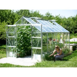 Serre De Jardin Uranus 11,5m² En Alu Anodisé Et Verre De Sécurité 3mm - Vitavia -Jardin Serre Boutique serre de jardin uranus 115m en alu anodise et verre de securite 3mm vitavia 3