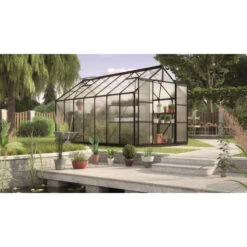 Serre De Jardin Uranus 11,5m² En Alu Noir Et Panneaux De PC 4mm - Vitavia -Jardin Serre Boutique serre de jardin uranus 115m en alu noir et panneaux de pc 4mm vitavia 2