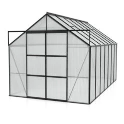 Serre De Jardin Uranus 11,5m² En Alu Noir Et Panneaux De PC 4mm - Vitavia -Jardin Serre Boutique serre de jardin uranus 115m en alu noir et panneaux de pc 4mm vitavia 3