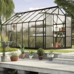 Serre De Jardin Uranus 11,5m² En Alu Noir Et Panneaux De PC 6mm - Vitavia -Jardin Serre Boutique serre de jardin uranus 115m en alu noir et panneaux de pc 6mm vitavia 2